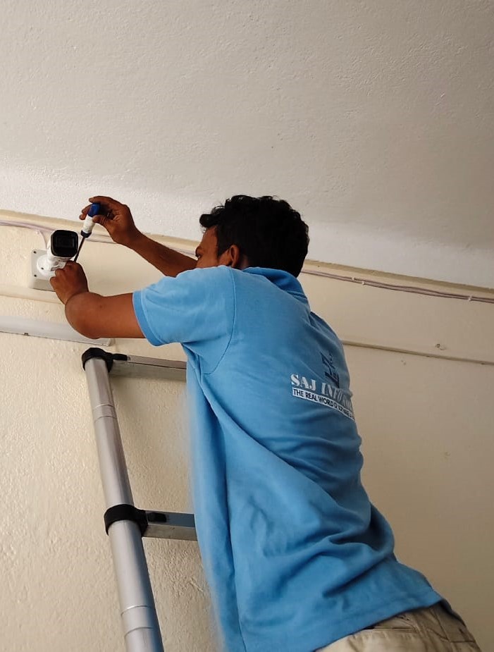 CCTV camera installing technician